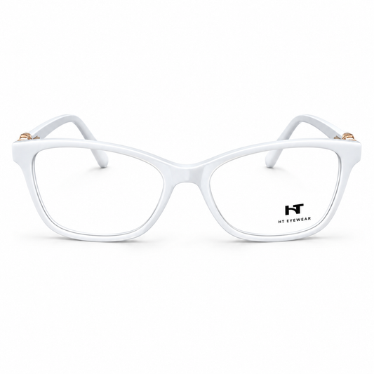 Óculos de Grau Feminino HT Branco Gatinho